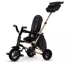 Bebe Basic Nova Gold Art.235558 Black Bērnu  trīsritenis ar rokturi , jumtiņu un piepūšamajiem riteņiem