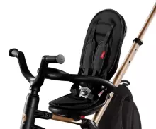 Bebe Basic Nova Gold Art.235558 Black Bērnu  trīsritenis ar rokturi , jumtiņu un piepūšamajiem riteņiem