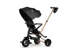 Bebe Basic Nova Gold Art.235558 Black Bērnu  trīsritenis ar rokturi , jumtiņu un piepūšamajiem riteņiem