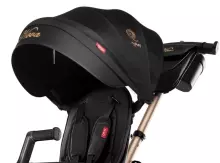 Bebe Basic Nova Gold Art.235558 Black Bērnu  trīsritenis ar rokturi , jumtiņu un piepūšamajiem riteņiem