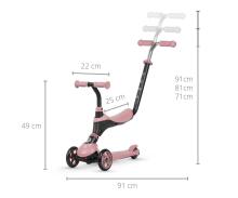 MILLY MALLY 4541 Qplay Самокат Sema 3в1 розовый