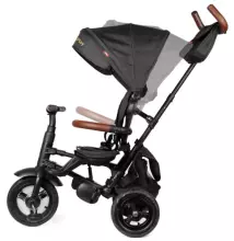 Bebe Basic Rito Deluxe Art.235606 Black Bērnu  trīsritenis ar rokturi , jumtiņu un piepūšamajiem riteņiem