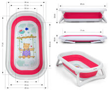 MILLY MALLY Folding Bathtub Aqua Pink