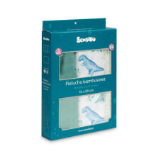 BAMBOO DIAPER 3-PACK DINO GREEN 70X80