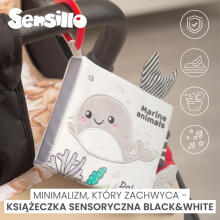 BLACK&WHITE TEXTILE BOOK DOLPHIN