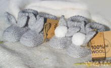 La Bebe™ Lambswool Natural Eco Socks/Booties  Art.236525 Натуральные шерстяные носочки/сапожки для новорожденного