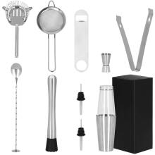 Bartender Set Boston Shaker Springos KI0009 11 pcs. Silver