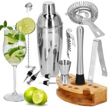 Bartender Set Shaker Stand Springos KI0012 12 pcs. Silver