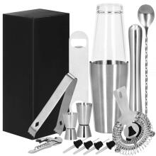 Bartender Set Boston Shaker Glass Springos KI0015 14 pcs. Silver