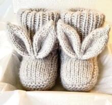 La Bebe™ Lambswool Natural Eco Socks/Booties Art.236526 White Натуральные шерстяные носочки/сапожки для новорожденного
