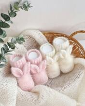 La Bebe™ Lambswool Natural Eco Socks/Booties Art.236526 White Натуральные шерстяные носочки/сапожки для новорожденного