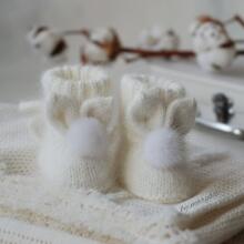 La Bebe™ Lambswool Natural Eco Socks/Booties Art.236716 Natural wool socks/boots for newborns