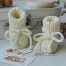 La Bebe™ Lambswool Natural Eco Socks/Booties Art.236716 Natural wool socks/boots for newborns