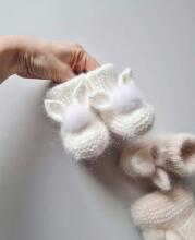 La Bebe™ Lambswool Natural Eco Socks/Booties Art.236716 Натуральные шерстяные носочки/сапожки для новорожденного,2 шт