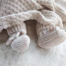 La Bebe™ Lambswool Natural Eco Socks/Booties Art.236716 Dabīgas vilnas adītas bērnu zeķītes/zabāciņi,1 gab.