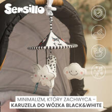 BLACK & WHITE STROLLER CAROUSEL STAR