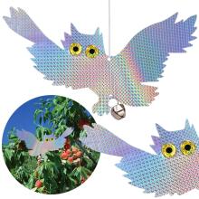 Hanging Owl, Bird Repellent with Bell, Springos GA0069 Holographic