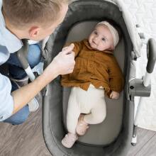 Bebeconfort Calys Baby Rocker 3 in 1 Art.236999 Warm Grey bērnu šūpuļkrēsliņš-gultiņa trīs vienā