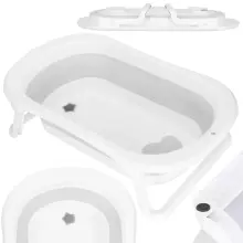 Baby bath portable Springos SB0059 40 L white-grey folding with plug