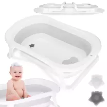 Baby bath portable Springos SB0059 40 L white-grey folding with plug