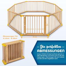 Kidu® Wood Playpen XXL  Art.237350 Natural