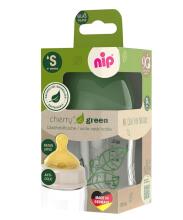 Nip Cherry Art.237454 Stikla pudele ar lateksa knupīti pienām(S), 1.izmērs,120ml