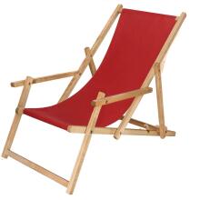Folding garden deckchair with armrests Springos DC006 OXFORD12 burgundy