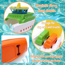 Toyland® Ferry Boat Art.237560 Bērnu rotalļieta Laiva ar mašīnam 39cm