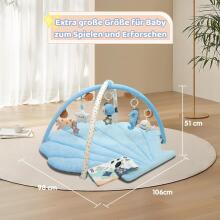 Suihuooo Baby Play Arch Ocean Shell Theme Play Mat Baby Art.237687 Blue Развивающий игровой коврик 2 в 1