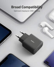 AUKEY PA-F1S Swift mobilais lādētājs Melns 1xUSB C Power Delivery 3.0 20W 3A