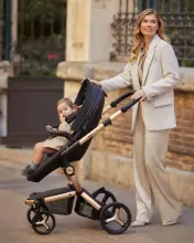 Mima Xari Max Art.A601 Black Champagne  Эксклюзивный комплект  прогулочный блок и  шасси