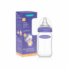 Lansinoh GLASS Feeding Bottle with NaturalWave® Teat  Art.77240 Glass Feeding Bottle 160 ml + Teat Natural/Wave