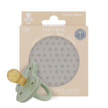 Hevea Round Stars Moon  Art.239410 Moss Green   Анатомическая/ортодонтическая Пустышка из 100% натурального каучука 3-36 мес.