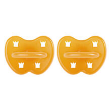 Hevea Natural Rubber Pacifier  Art.239421 Natural Anatomiskā/ortopēdiskā lateksa māneklītis 0-3 mēn,2 gab