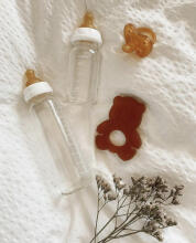 Hevea Glass Baby Bottle Art.239431 Stikla barošanas pudelīte 120ml,2 gab