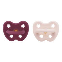 Hevea Natural Rubber Pacifier Anatomical Art.239432 Powder Pink/Rosewood  Anatomiskā/ortopēdiskā lateksa māneklītis 3-36 mēn,2 gab