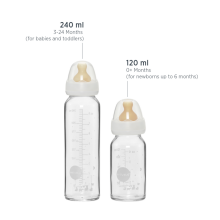 Hevea Glass Baby Bottle Art.239498 Stikla barošanas pudelīte 120ml