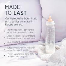 Hevea Glass Baby Bottle Art.239498 Stikla barošanas pudelīte 120ml
