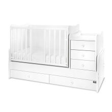 Lorelli Maxi Plus Art.10150580043P White/Artwood bērnu gulta-transformeris