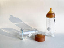Hevea Glass Baby Bottle Wide Neck Art.478501  Бутылочка стеклянная для кормления 250мл,2шт
