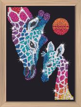 KITFIX Amatniecības komplekts Sequin Art Blue Premium spīdumiņu māksla, Žirafe ar mazuli