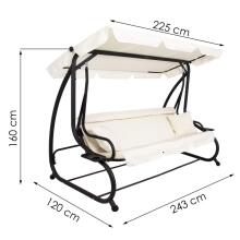 Garden swing with canopy Springos GS0025, 4-seater, cream