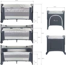 Kids Severno Overnight Art.239837 Grey   Travel cot