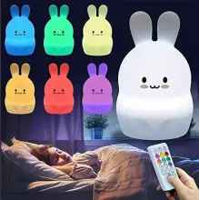 Kids Severno  Projector Rabbit Art.239838 Ночник детский силиконовый  Зайчик с пультом