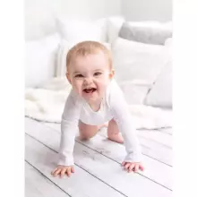 La Bebe™ NO Baby Body Art.239962 White Zīdaiņu bodiji no 100% kokvilnas ar garām piedurknēm