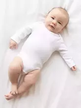 La Bebe™ NO Baby Body Art.239962 White Zīdaiņu bodiji no 100% kokvilnas ar garām piedurknēm