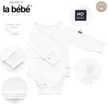 La Bebe™ NO Baby Body Art.239963 White 100% soft cotton long sleeve bodysuit