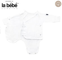 La Bebe™ NO Baby Body Art.239963 White 100% soft cotton long sleeve bodysuit