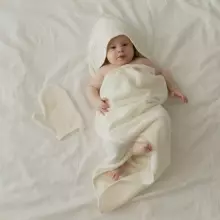 Bocialand Bath Towel  Art.BOC0224 Bear  Махровое полотенце с капюшоном 100x100см.
