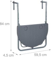 Relaxdays Folding Balcony Hanging Table Art.240629 saliekams balkona piekaramais galdiņš